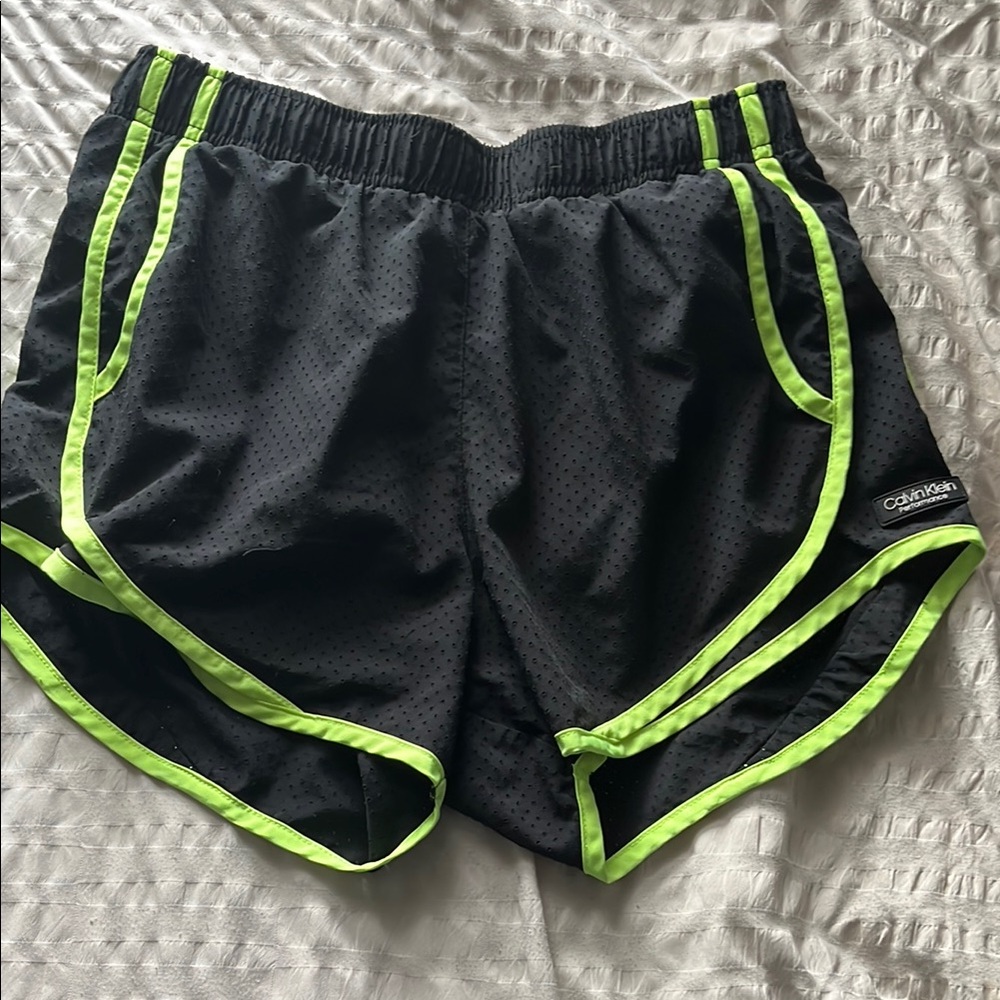 Calvin Klein Performance Black and Neon Green Shorts
